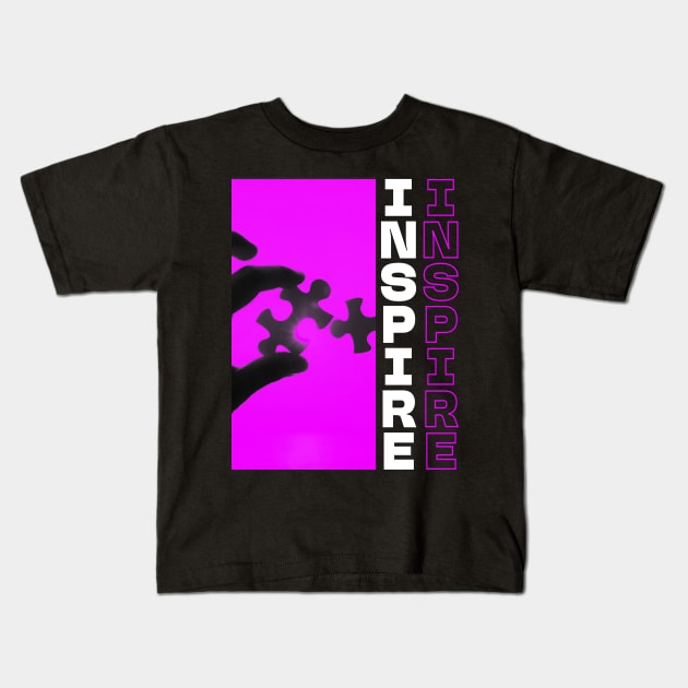 PURPLE INSPIRE Kids T-Shirt by MiaMagic